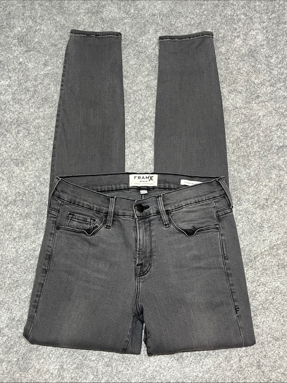 Frame Denim Skinny Jeans in Charcoal